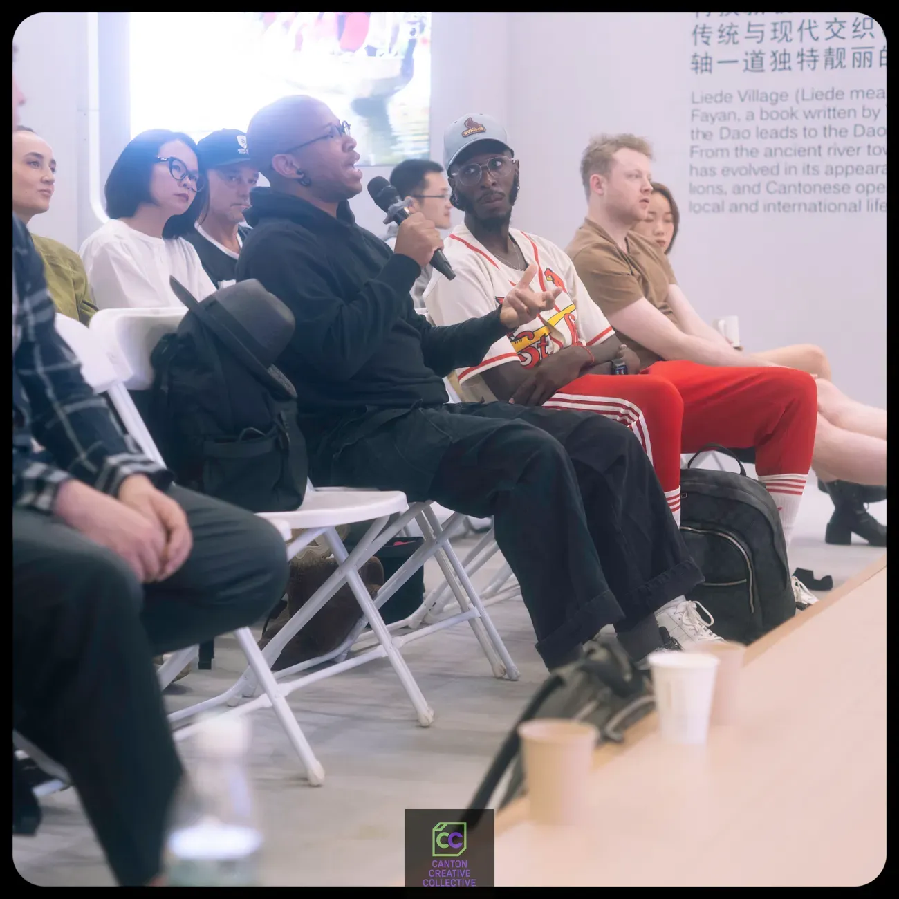 An attendee putting a question to the room during the afternoon