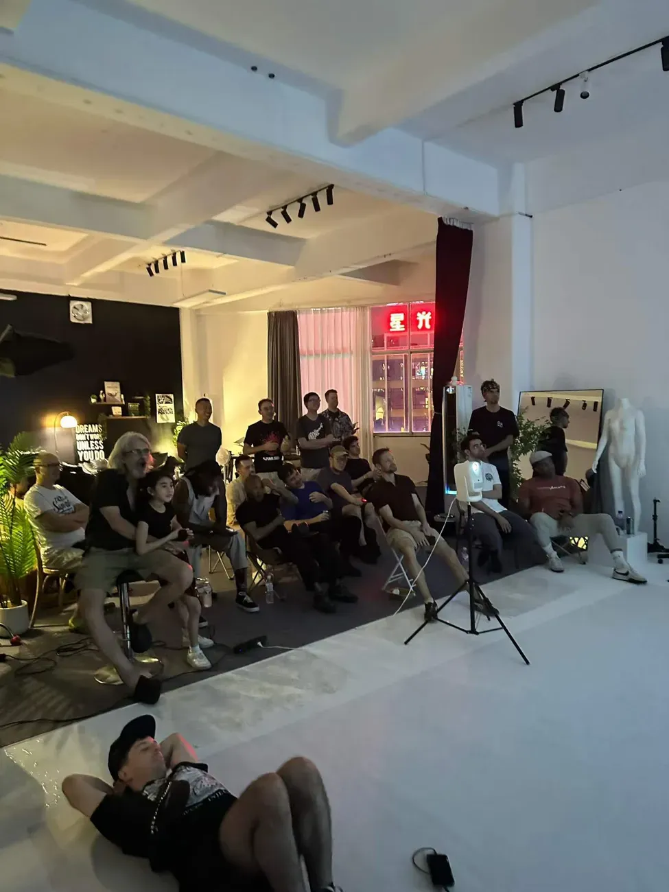 Gianluca running the FrameChain demo for the room