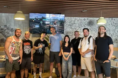 Lemphek and members of the CCC Shenzhen filmmaking community together after the September gathering at TEQUILA COYOTES.