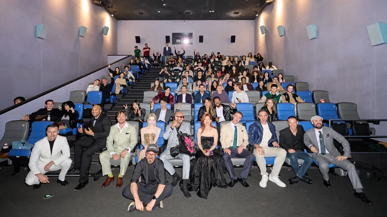 Cast and crew with the audience at the premiere